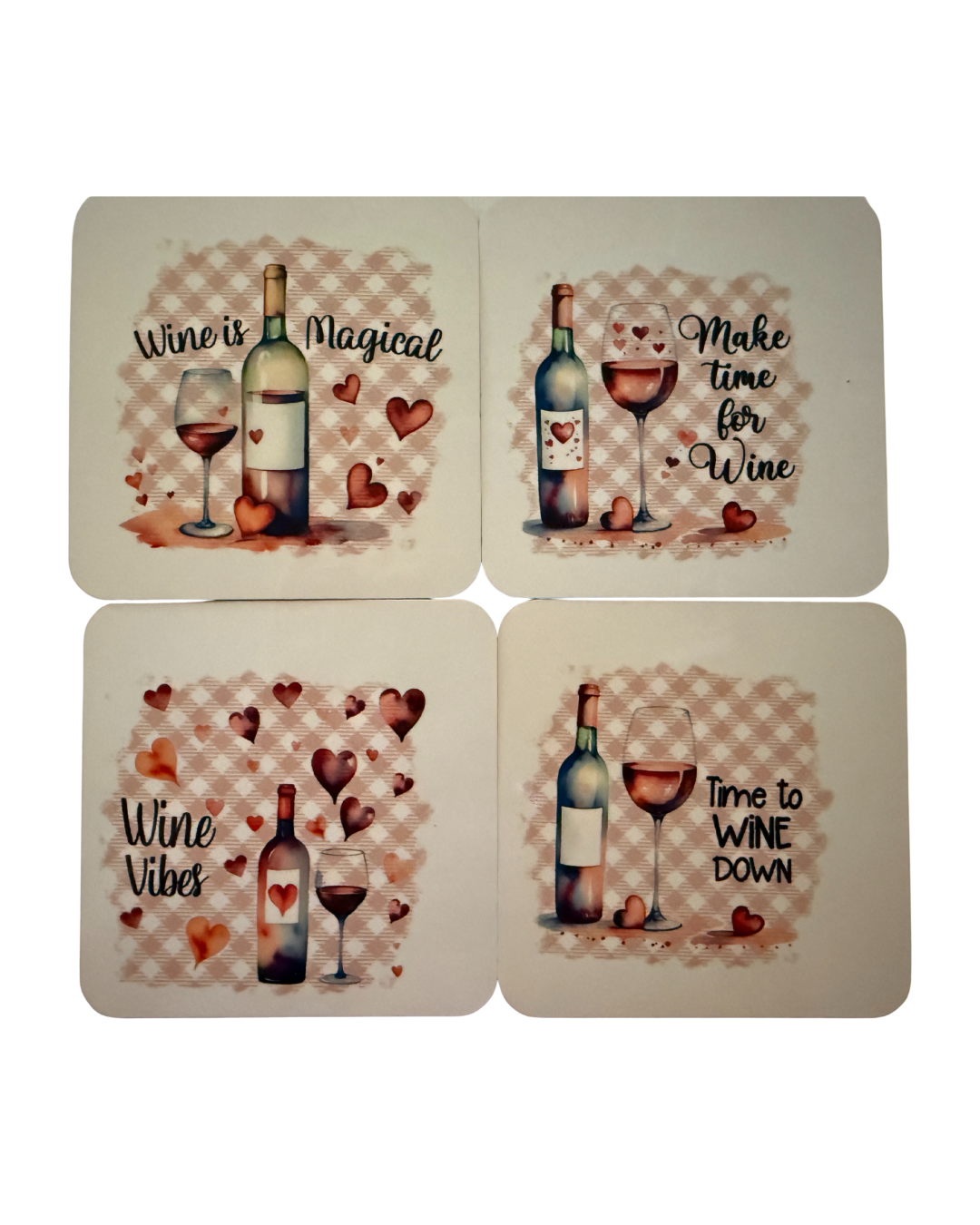 Wine Lover Coaster Set of 4 – Fun & Functional Drink Coasters