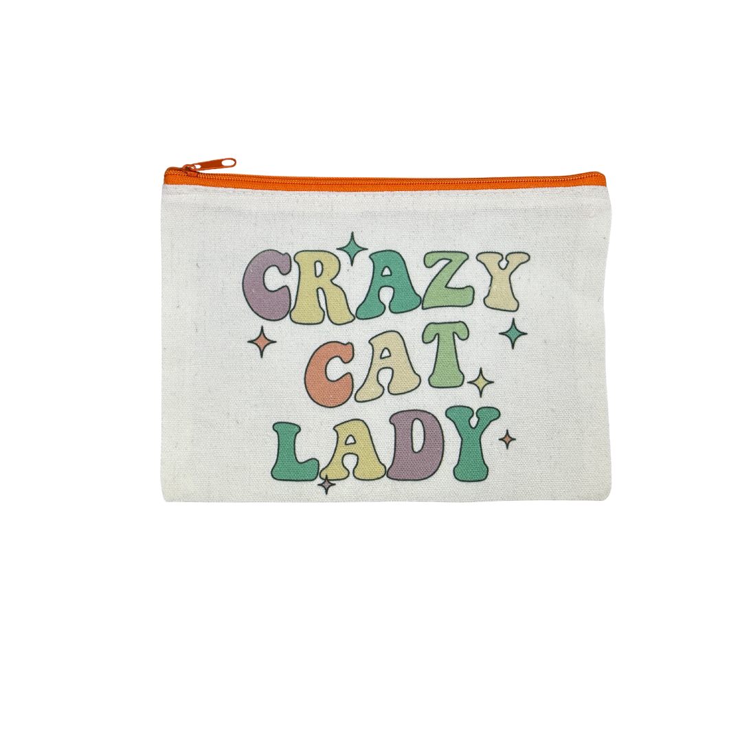 “Crazy Cat Lady” Mini Canvas Bag – 8x6 Inches | Funny Cat Lover Gift