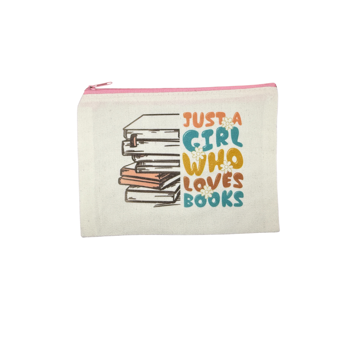 Just a Girl Who Loves Books Mini Canvas Bag – 8x6 Inches | Book Lover Gift