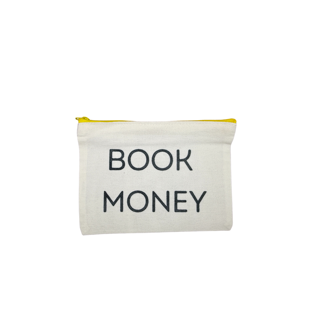 Book Money Mini Canvas Bag – 8x6 Inches | Book Lover Zipper Pouch