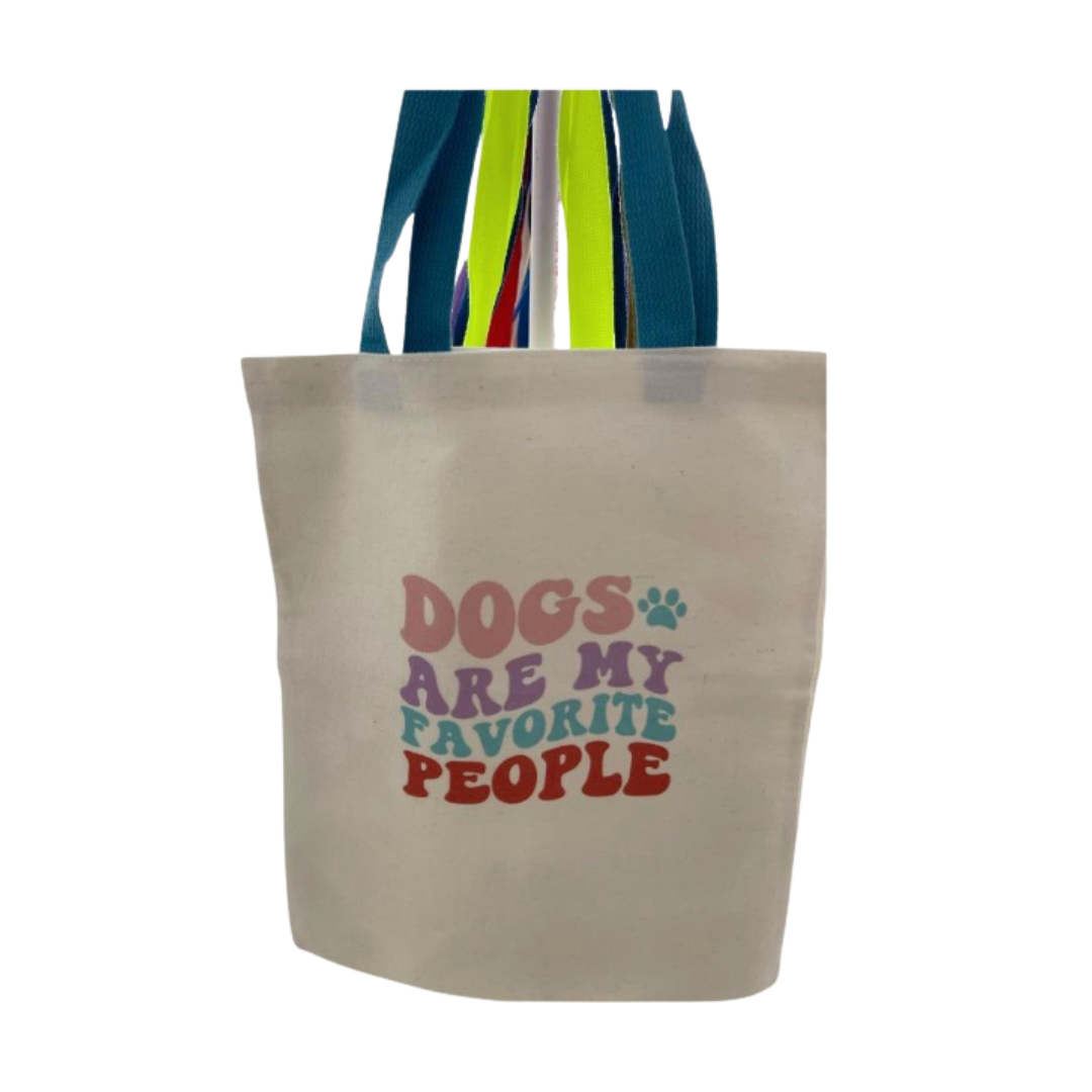 Dogs Are My Favorite People Canvas Tote Bag - 14x13 Inches | Perfect for Dog Lovers