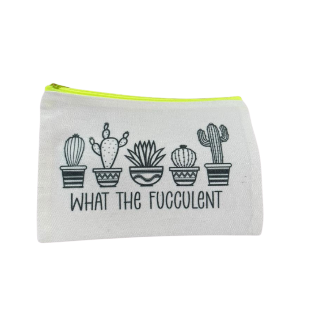 What the Fucculent Mini Canvas Bag - 8x6 Inches | Succulent Lover's Essential