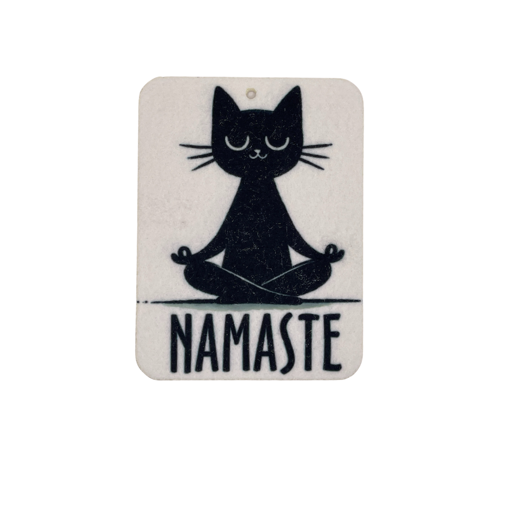 Black Cat "Namaste" Car Freshie | Your choice of scent