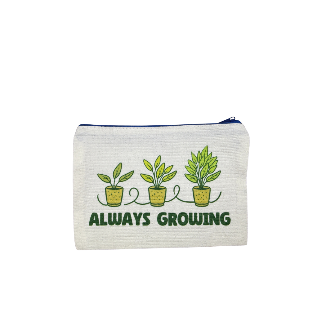 Always Growing Mini Canvas Bag – 8x6 Inches | Plant Lover