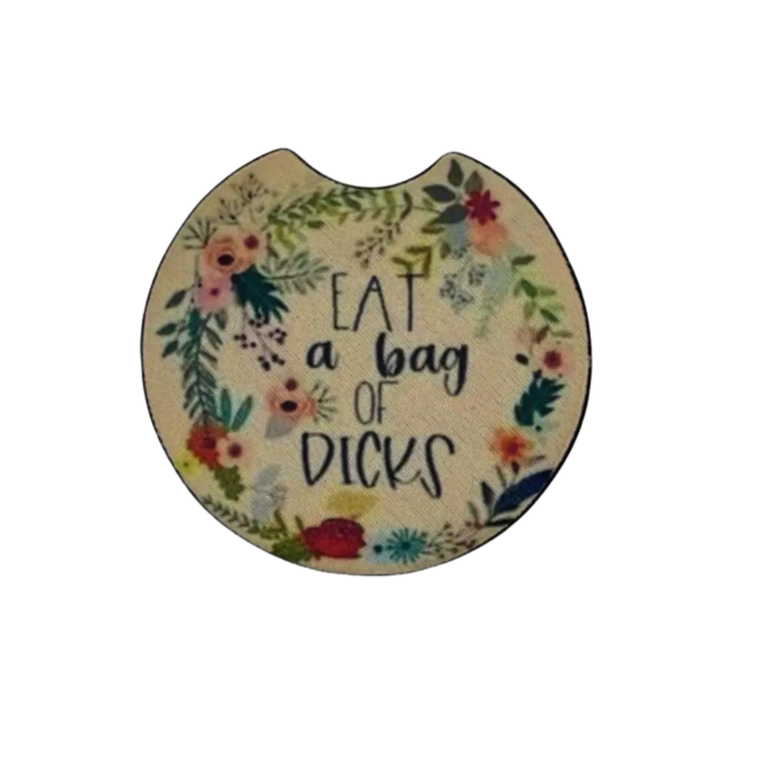 Eat a Bag of Dicks Car Coaster Set of 2