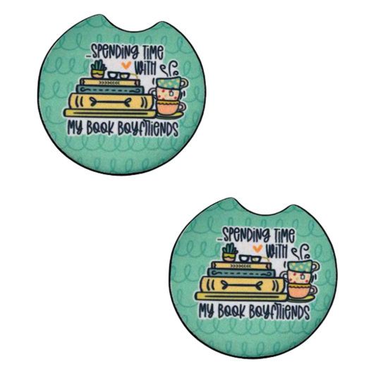 Book Boyfriends Car Coaster Set of 2
