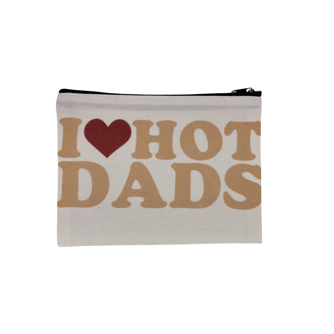 I ❤️ Hot Dads Mini Canvas Bag - 8x6 Inch Vintage Style