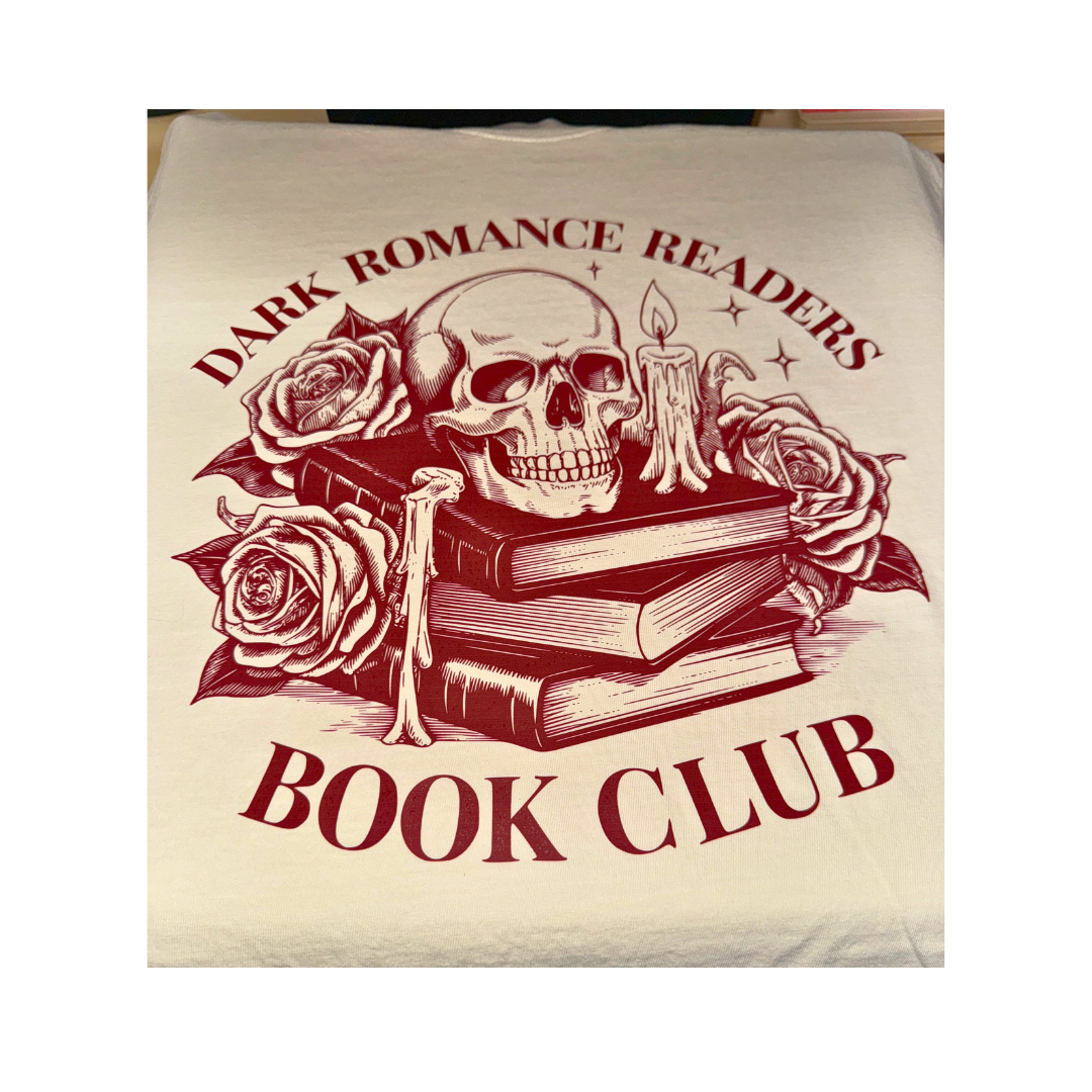 Dark Romance Readers Book Club Shirt – Gothic Skull, Roses & Candles Tee for Book Lovers