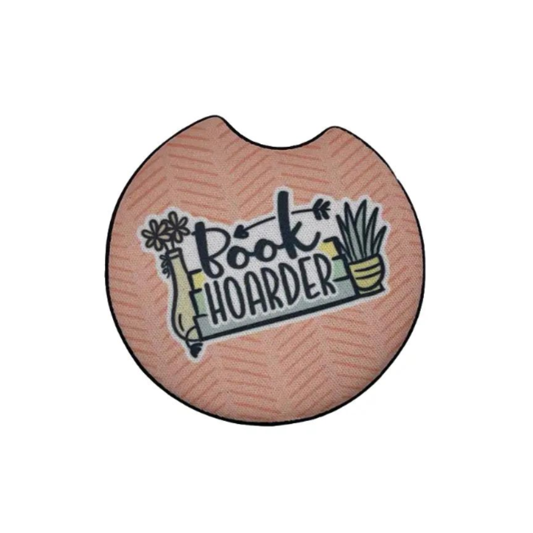 Book Hoarder Car Coaster Set of 2