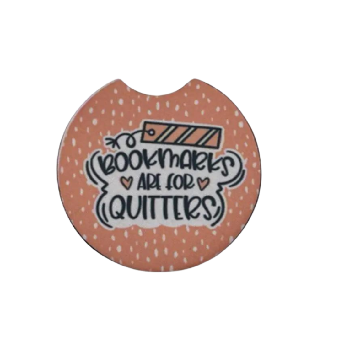 Bookmarks are for Quitters Car Coaster Set of 2
