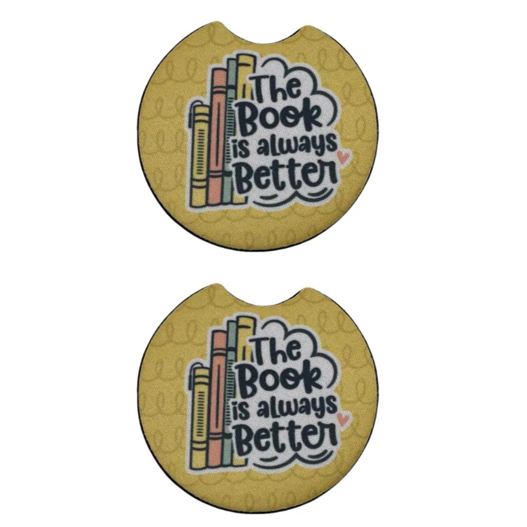 The Book is always Better Car Coaster Set of 2