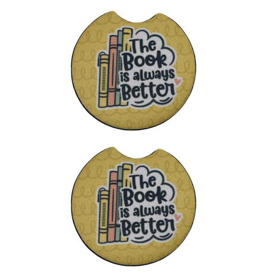 The Book is always Better Car Coaster Set of 2