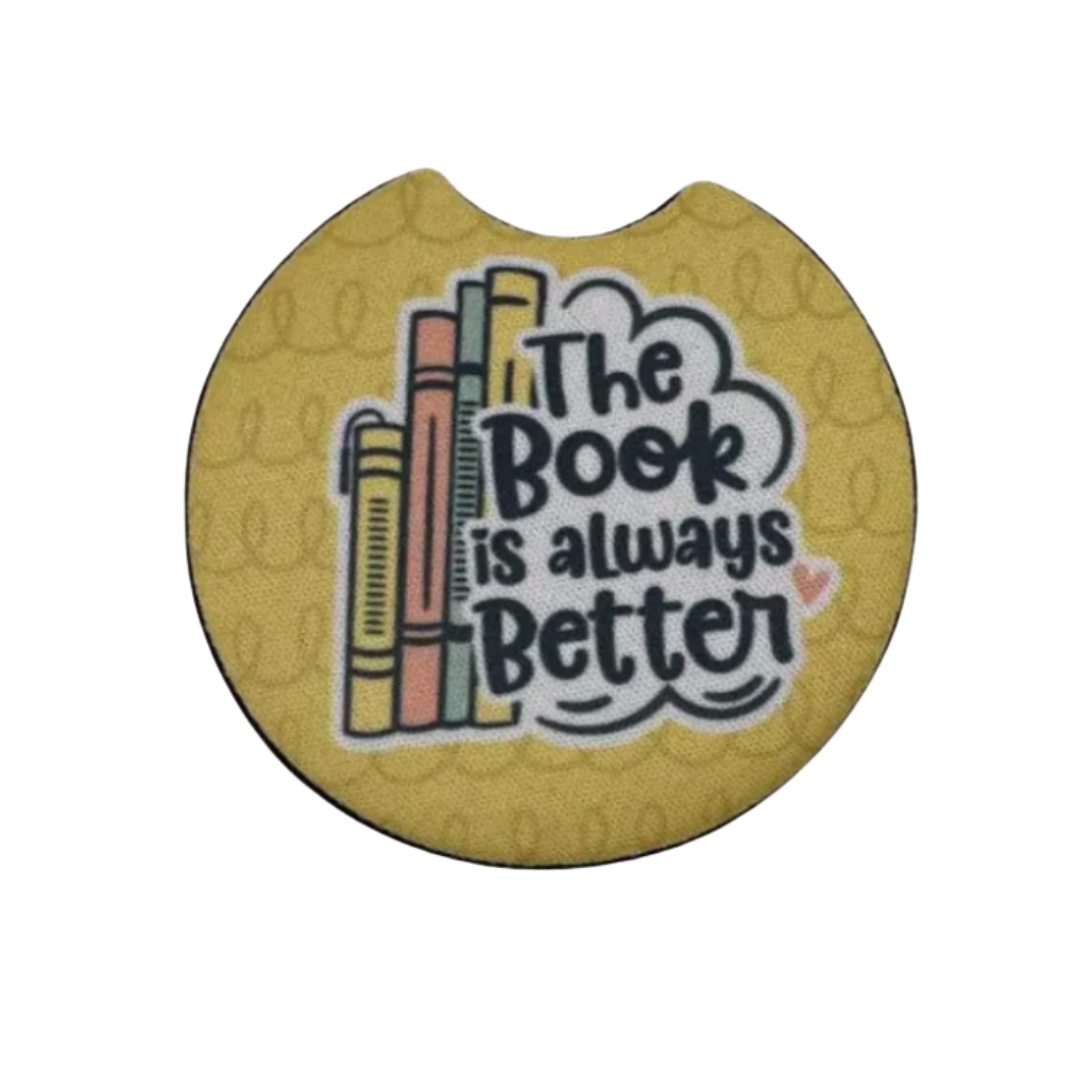 The Book is always Better Car Coaster Set of 2
