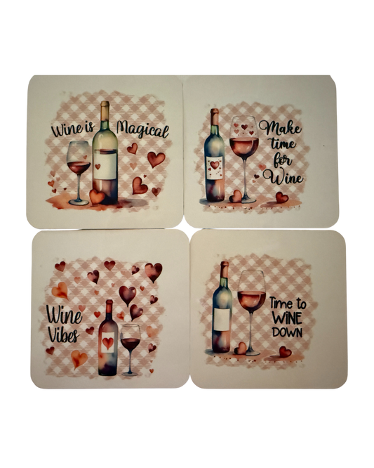 Wine Lover Coaster Set of 4 – Fun & Functional Drink Coasters