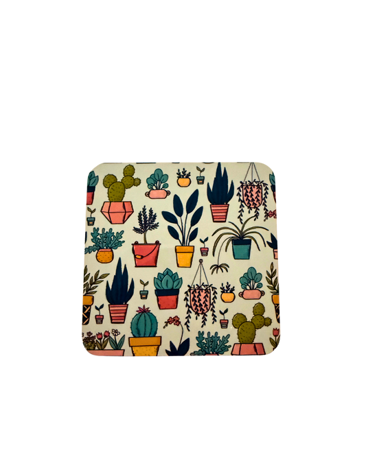 Succulent Coaster Set – 4-Piece Plant Lover Drink Coasters