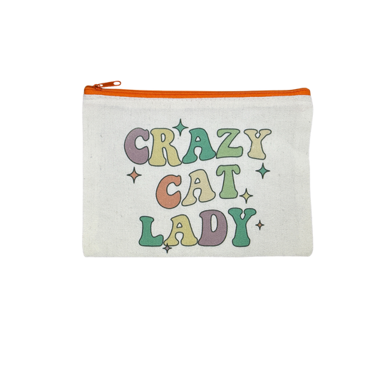 “Crazy Cat Lady” Mini Canvas Bag – 8x6 Inches  | Funny Cat Lover Gift