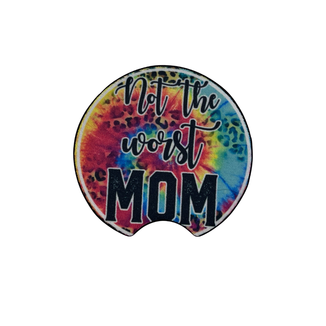 Not The Worst Mom Car Coasters | Set of 2