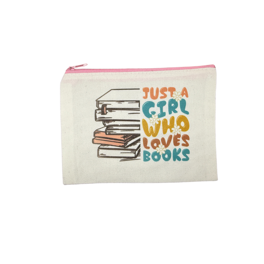 Just a Girl Who Loves Books Mini Canvas Bag – 8x6 Inches | Book Lover Gift