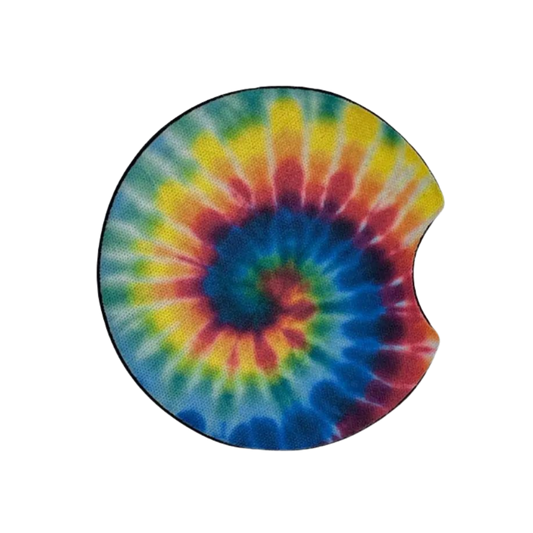 Tie Dye Car Coaster Spirals Set of 2