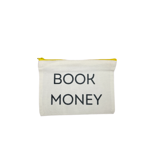 Book Money Mini Canvas Bag – 8x6 Inches | Book Lover Zipper Pouch