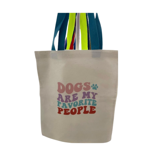 Dogs Are My Favorite People Canvas Tote Bag - 14x13 Inches | Perfect for Dog Lovers