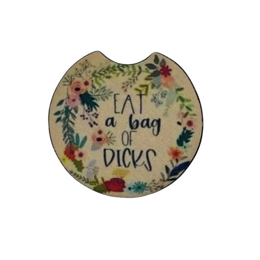 Eat a Bag of Dicks Car Coaster Set of 2