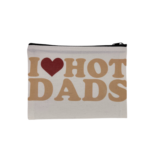 I ❤️ Hot Dads Mini Canvas Bag - 8x6 Inch Vintage Style