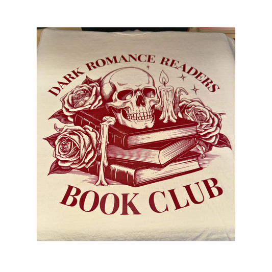 Dark Romance Readers Book Club Shirt – Gothic Skull, Roses & Candles Tee for Book Lovers