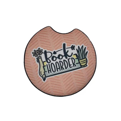 Book Hoarder Car Coaster Set of 2