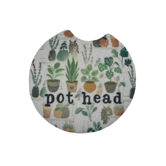 Pot Head Car Coaster Set of 2