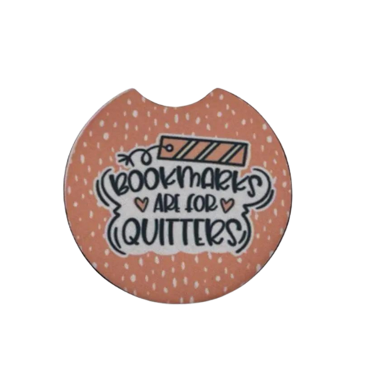 Bookmarks are for Quitters Car Coaster Set of 2