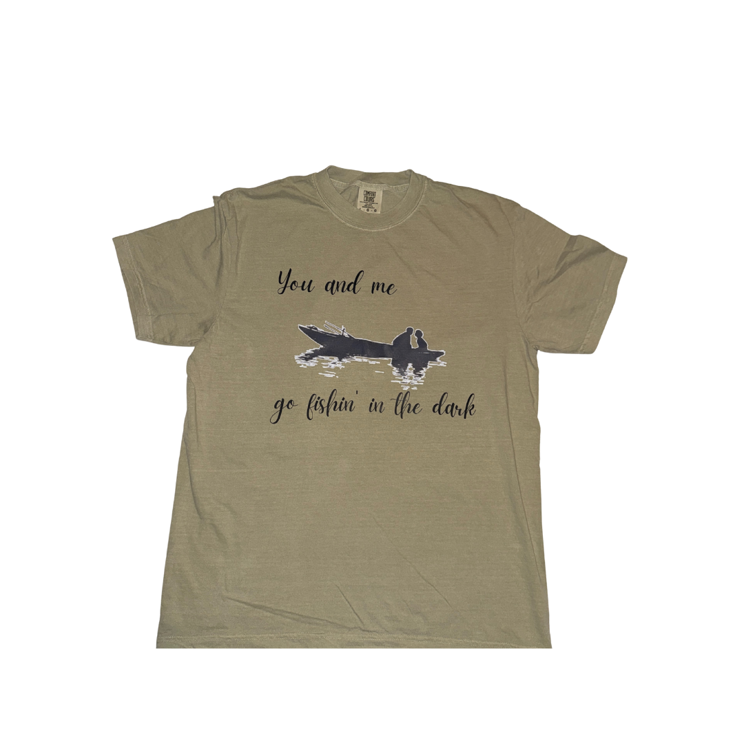 You and Me Go Fishin' in the Dark Comfort Colors® Tee – Vintage Country Graphic Shirt