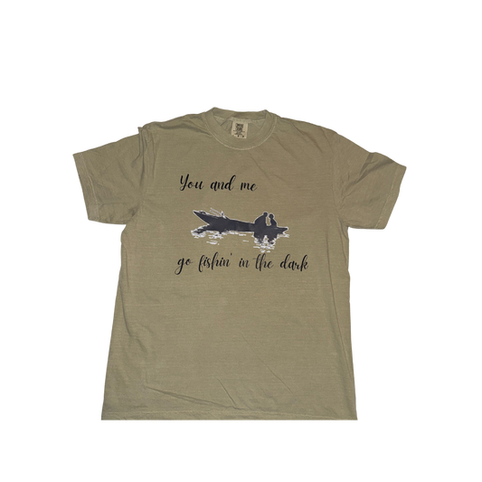 You and Me Go Fishin' in the Dark Comfort Colors® Tee – Vintage Country Graphic Shirt