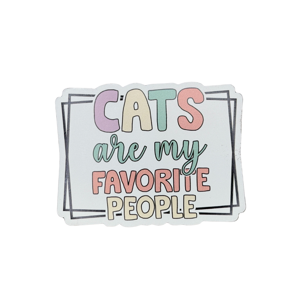 Cats Are My Favorite People Magnet – Cute Cat Lover Fridge Décor (3″ × 2.28″)