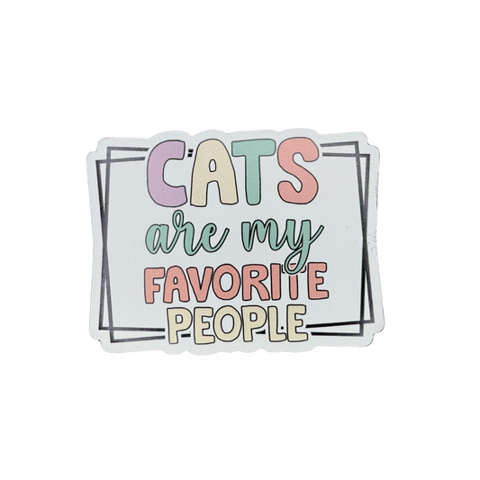 Cats Are My Favorite People Magnet – Cute Cat Lover Fridge Décor (3″ × 2.28″)