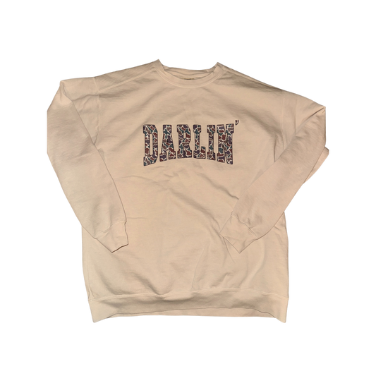 Darlin’ Camo Sweatshirt – Ivory Comfort Colors Crewneck