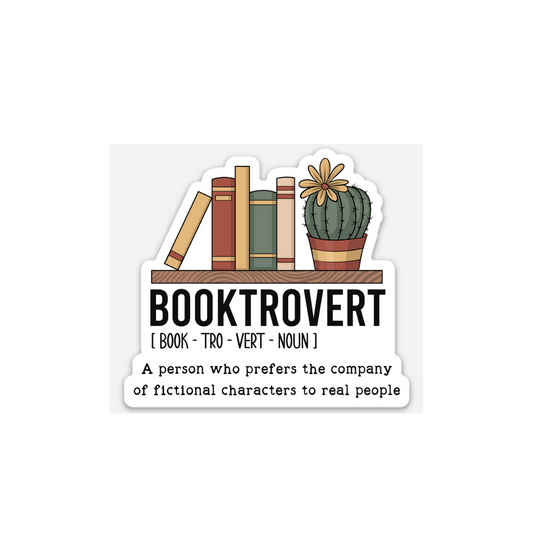 BOOKTROVERT Vinyl Sticker – Funny Book Lover Waterproof Decal