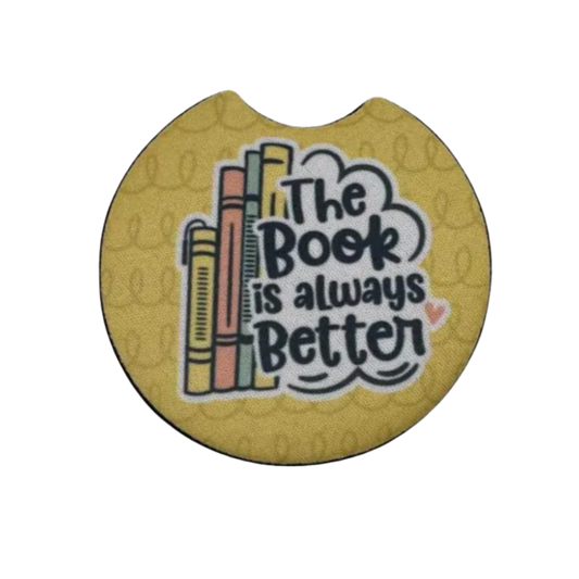 The Book is always Better Car Coaster Set of 2