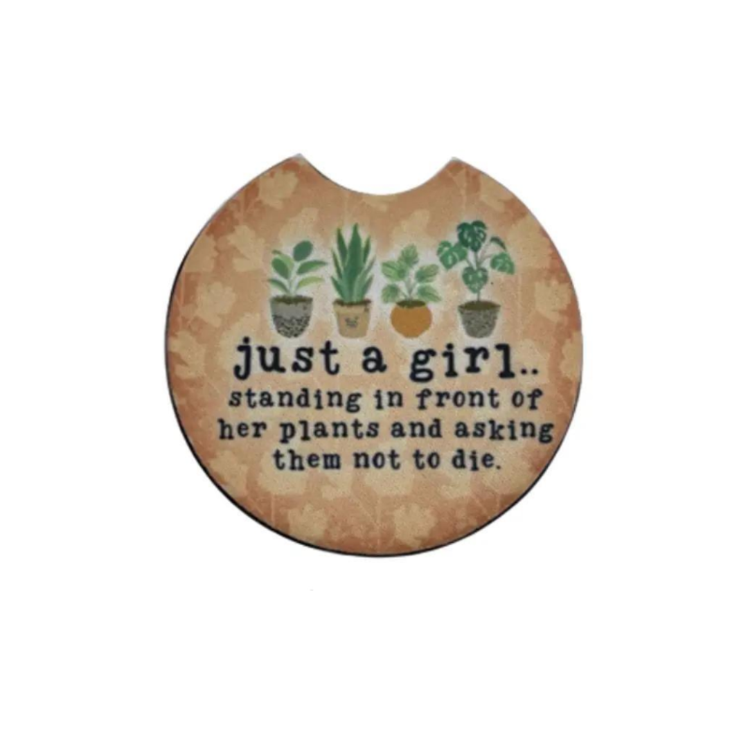 Just a Girl.. Car Coasters Set of 2