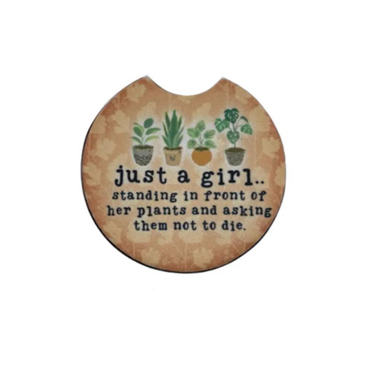 Just a Girl.. Car Coasters Set of 2