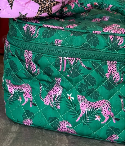 Quilted Puffer Makeup Bag with Handle | Lightweight Travel Cosmetic Cas